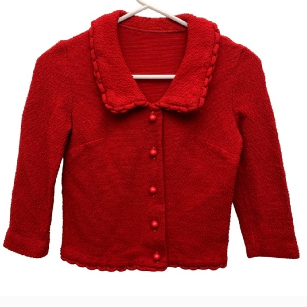 Vintage Red Cropped Sweater